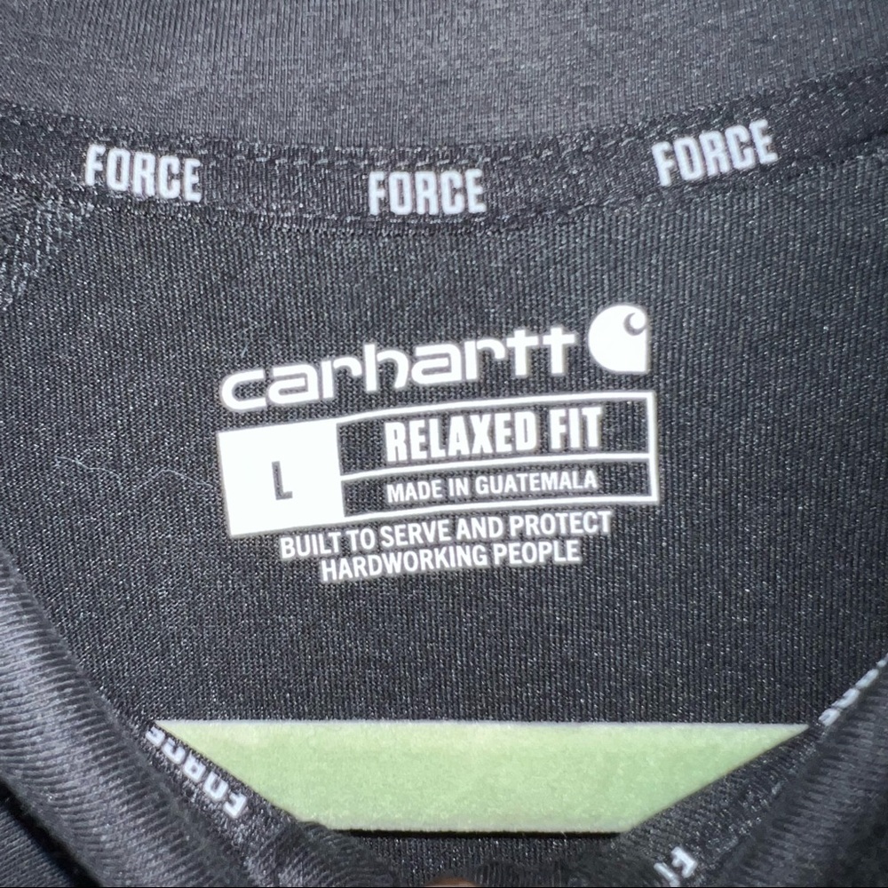 Carhartt Relaxed Fit Black Polo Shirt. Size L - Picture 6 of 8